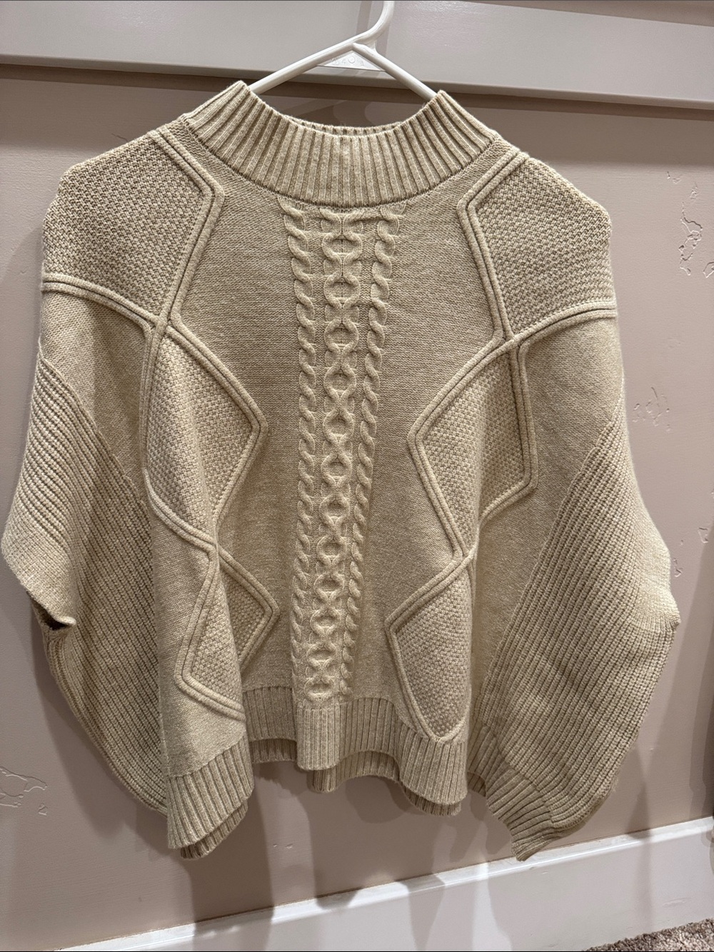 Pinch Cream Cable & Textured Mock-Neck Sweater vest